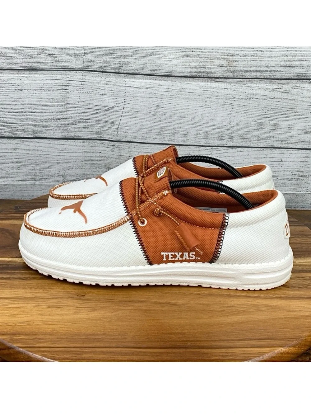 Hey Dude Wally Tri Texas Longhorns Burnt Orange White Loafers Men’s Shoe Size 11